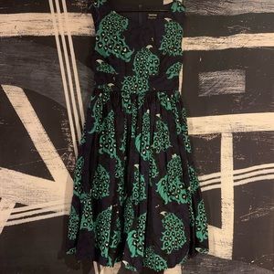 Modcloth x Dupenny collab, tulle underlined skirt, peacock print
